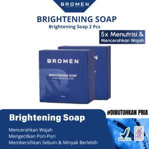Bromen Brightening Soap 2 Sabun Wajah Pria cowo Pemutih Mencerahkan Pemutih Mengatasi Beruntusan Berminyak Dan Komedo