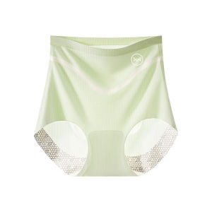 MiiOW | High Waist Ice Silk Seamless Tummy Control Butt Lifting Pure Cotton Antibacterial Womens Triangle Shorts Underwear Briefs