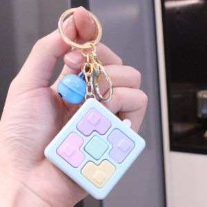 De-stress Memory Cube Game Console Keychain Cute Creative Cartoon Backpack Keychain for Men And Women Acrylic Material Couple Series