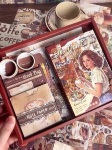 Chaoyu American-Style Coffee Tn Notebook Gift Box Set High-Value A6 Portable Notebook Retro Notebook Material Gift Pack