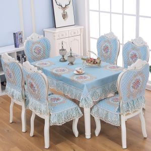 Modern Simple Lace Dining Chair Covers Set Extra Large Tablecloth Chair Pads Chair Covers European Style Home Textile