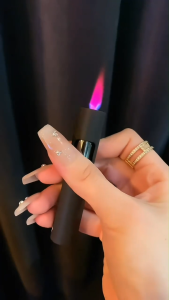 Cylindrical Lighter Windproof Rechargeable USB Powered Portable and Refillable Electronic Lighter for Outdoor and Indoor BLTT
