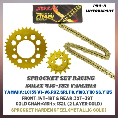 415H-132L SPROCKET SET GOLD LC135Y125RXZSRL110 SOLIX RACING CHAIN SPROCKET SET