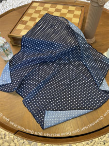 European Station European Goods 2024 New Arrival Square Red Polka Dot Print Silk Scarf Square Scarf Cotton Scarf Clothing Accessories