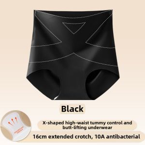 YUNASHA | Seamless High-Waisted Ab-Slimming Antibacterial Silk Womens Briefs