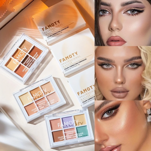 Bộ Phấn Che Khuyết Điểm 6 Màu Lâu Trôi Chống Nước Không Gây Bết Dính Bộ Tạo Khối Kem Che Khuyết Điểm Cho Việc Chỉnh Sửa Làn Da Che Phủ Mụn