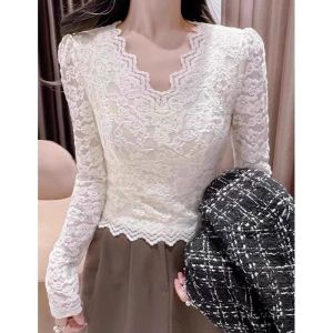 Designer Warm Lace Tunic V-Neck Top