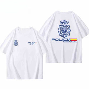 Spanish National Security Agency National Guard Themed Cotton T-Shirt Mens Tactical T-Shirt Summer Casual Wear Comfortable Top