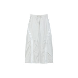 Stylish Summer Hooded Crop Top and Stripe Wide Leg Sport Pants Set