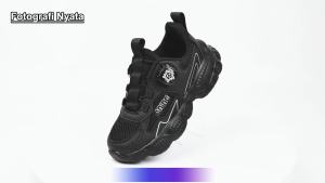 SOFEI Sepatu Anak-anak: Sepatu Kets Dasi Bebas Hitam yang Lembut & Menyerap Keringat