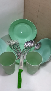 Set Perlengkapan Makan / Piring Anak Kos / Set Makan (Hijau)
