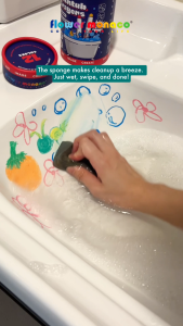 Flower Monaco Bathtub Graffiti Crayons – 12 Colors Water-Soluble Washable Crayons for Bath Tiles & Glass