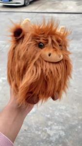 Cute Highland Cow Plush Toy Simulation Cattle Plush Animal Pendant Bag Charm Soft Stuffed Kawaii Keychain Plushie Home Decor