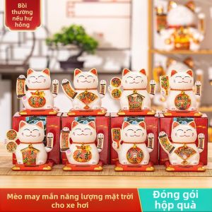 Phụ Kiện Ô Tô Mèo May Mắn Động Tự Động
