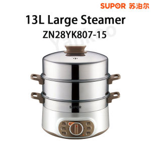 【Malaysia Ready Stock】SUPOR Electric Food Steamer ZN28YK807-15 13L Large Capacity 304 Food Grade Stainless Steel Multifunctional Three-layer Electric Steamer Prevent Dry Burning