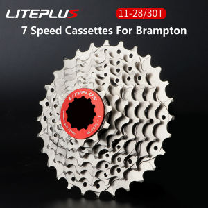 Liteplus สำหรับ Brampton 7 Speed Cassette 28T 30T โครเมียมโมลิบดีนัมเฟืองเหล็กเบามาก7 S อุปกรณ์อัพเกรดชุดเฟืองจักรยานพับได้ (Liteplus-7S-11)