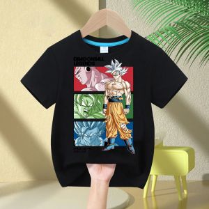 Bandai | Anime Figures Son Goku Super Saiyan T-shirt Dragon Ball T Shirt Kids Tops Tee Boys T-shirts Children Clothes Summer Short Sleeve