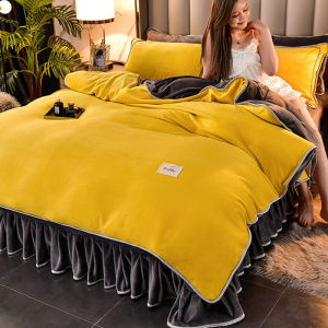 Thickened Double-sided Milk Velvet Coral Velvet Cover Single Piece Winter Duvet Cover Student 1.5m 150x200x230 Warm Luxury Style