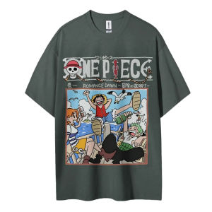 ONE PIECE Peripheral Products Mens 2025 Summer Casual Oversized Tee Breathable Cotton Daily Lounging and Comic Themed Parties