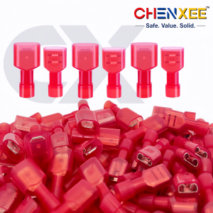 Nylon Spade Wire ConnectorElectrical Fully Insulated Crimps Terminal Quick Disconnect for Speaker Auto Stereo Wiring Auto Boat
