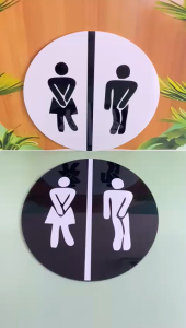 YS AKRILIK SIGN TOILET BULAT SIGNAGE ACRYLIC TOILET CUSTOM