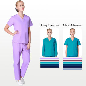 V-neck Medical Uniforms Sets Top and Pants Women Nurse Uniforms for Hospital Pharmacy Clinic Hospital Working Clothes 101