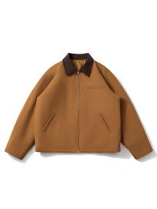 American Retro Lapel Overalls Mens Trendy Fall and Winter New Arrival Detroit Cleanfit Safari Jacket Jacket Thick Cotton-Padded Coat