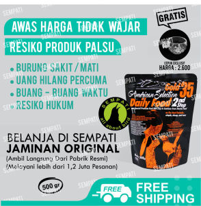 SEMPATI Free Gantungan Buah Starter Food 2 St Step 500 Gram American Selection Pellet Pakan Burung Murai STEP2500+CN4