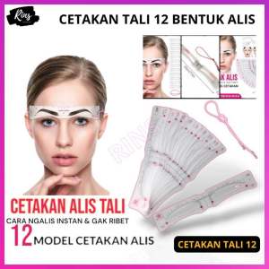 [COD] CETAKAN ALIS 12 MODEL Dengan Tali Eyebrow Cetakan Alis Tali Pembentuk Alis tali eyebrow ruler set 12 Pcs Tali elastis