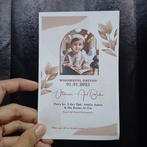 ISI 50 PCS COD Undangan Kopi Satu Lembar Murah 9.5x15002 - Undangan Kopi Mini / Kecul Kartu Ucapan Kartu Undangan Jimpitan 1 Lembar Undangan Bolak Balik Undangan Khitan / Khitanan Undangan Sunat / Sunatan Undangan Walimah / Syukuran / Pesta