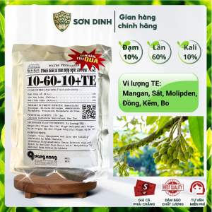 Phân tạo mầm hoa 10.60.10+TE siêu nặng lượng kích hoa đồng loạt đậu trái bổ sung vi lượng chelate cây trông hấp thụ tối đa