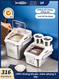 Misanbroo | Antibacterial Moisture-Proof Insect-Repellent Rice Bin 316 Stainless Steel Food Grade