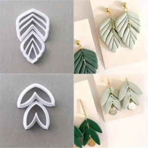 6 Styles Optional Leaf Polymer Clay Cutters Plant Leaf Design Molds for DIY Earrings Jewelry Making Durable Plastic Craft Tools