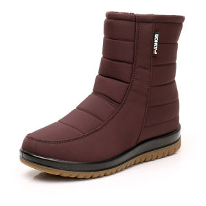 Giày Bốt Đi Tuyết Mùa Đông Cho Nữ Giày Bốt Cotton Lót Lông Cừu Dày Chống Trượt Ấm Áp Chống Thấm Nước Giày Bốt Ngắn Cho Phụ Nữ Trung Niên Và Cao Tuổi