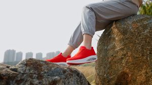 ใหม่!รองเท้าผ้าใบผู้หญิงเพื่อสุขภาพ Air cushion งานถัก สีขาว น้ำหนักเบา ใส่ออกกำลังกาย ใส่เที่ยว ยืนนานสบาย ไซส์ 36-42