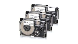 12mm EZ Label Tape Casio Cartridge Label Printer Compatible XR12WE XR12YW