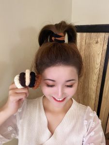 Junna High Tail Hair Rope for Women Elastic Hair Bands Thick Hair Ties with Leather Cover Korean Style Freshly Baked