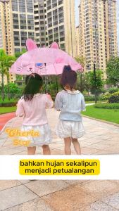 PAYUNG ANAK KECIL KARAKTER HEWAN LUCU UMBRELLA KIDS PEREMPUAN LAKI FASHION KOREA
