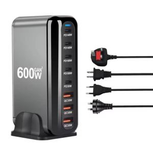 oein | 2025 New 600W GaN 8-port Fast Charger Type C 5C3A PD USB C Fast Charging Station PD3.1 Adapter for Phone and Tablet Dropshipping