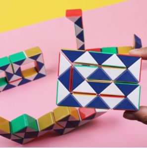 24 Blocks Snake Magic Twist Jigsaw Puzzle Toy Speed Magic Ruler Snake Toys Children Educational Toys Christmas Gifts