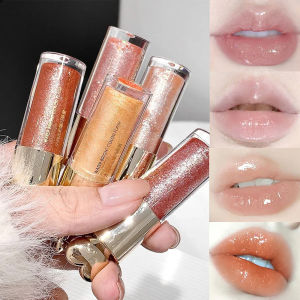 Glitter Liquid Lipstick Shimmer Metallic Clear Mirror Lip Gloss Plumping Moisturizing Shiny Lip Tint Sparkling Diamond Lip Oil