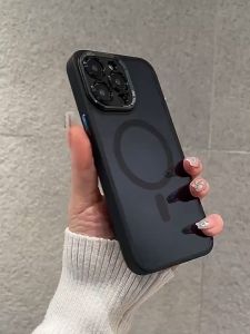 I TECH Luxury Transparent Shockproof Case Clear Acrylic Magnetic Charging Phone Cover for 17 Air 16 15 14 13 12 11 Pro Max / 14 15 Plus