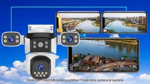 Camera Ba Mắt VSTARCAM CS621SR-6MP Siêu Nét Kết Nối Wifi Coi 3 Khung Hình 3 Hướng 1 Lúc Bảo Vệ 360 Đàm Thoại 2 Chiều Cảm Biến Hồng Ngoại Bảo Hành 1 Năm.