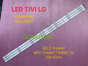 LG 43UK6340 Bộ 3 THANH MỖI THANH 7 LED 3V DÙNG CHO TIVI LG 43UK6340 43LJ550T và các dòng tương tự