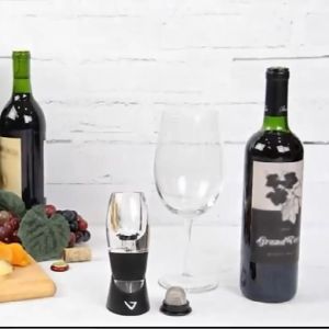 Luxury Wine Aerator Red Wine Aerator Filter Magic Decanter Essential Wine Aerator Essential Decanter Pourer Filter Stand Holder Vodka Quick Air Bar Aerator Decanter with Unique Three-Stage Aeration Wine Sediment Filter No-Drip Stand