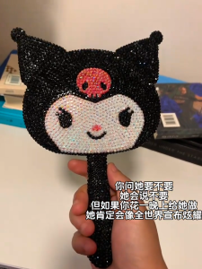 DIY Handmade Sticker Full Diamond Handheld Clow M Makeup Mirror Rhinestone Mirror Material Package Girlfriends Friends Birthday Present