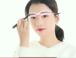 Cetakan Alis Eyebrow Instan Isi 4 Model Bentuk Alis Ruler Card dengan Tali