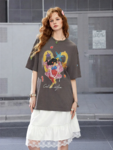Unifree | Gray Loose Short Sleeve T-Shirt