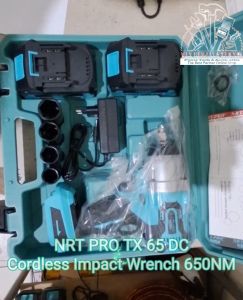 MESIN PEMBUKA BAUT BAN MOBIL TRUK BATERAI BATRE NRT PRO TX 65 DC CORDLESS IMPACT WRENCH 650NM TX65