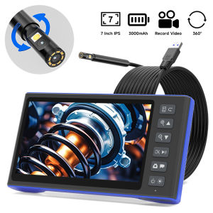 7 Inch IPS Screen 360 Degree Auto Rotate Endoscope 9 5MM HD1080P Dual Triple Lens Car Inspection Borescope Camera With 32GB TF